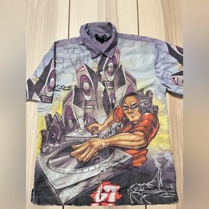Vintage Gear 7 Collection DJ Music‎ AOP Button Up Shirt